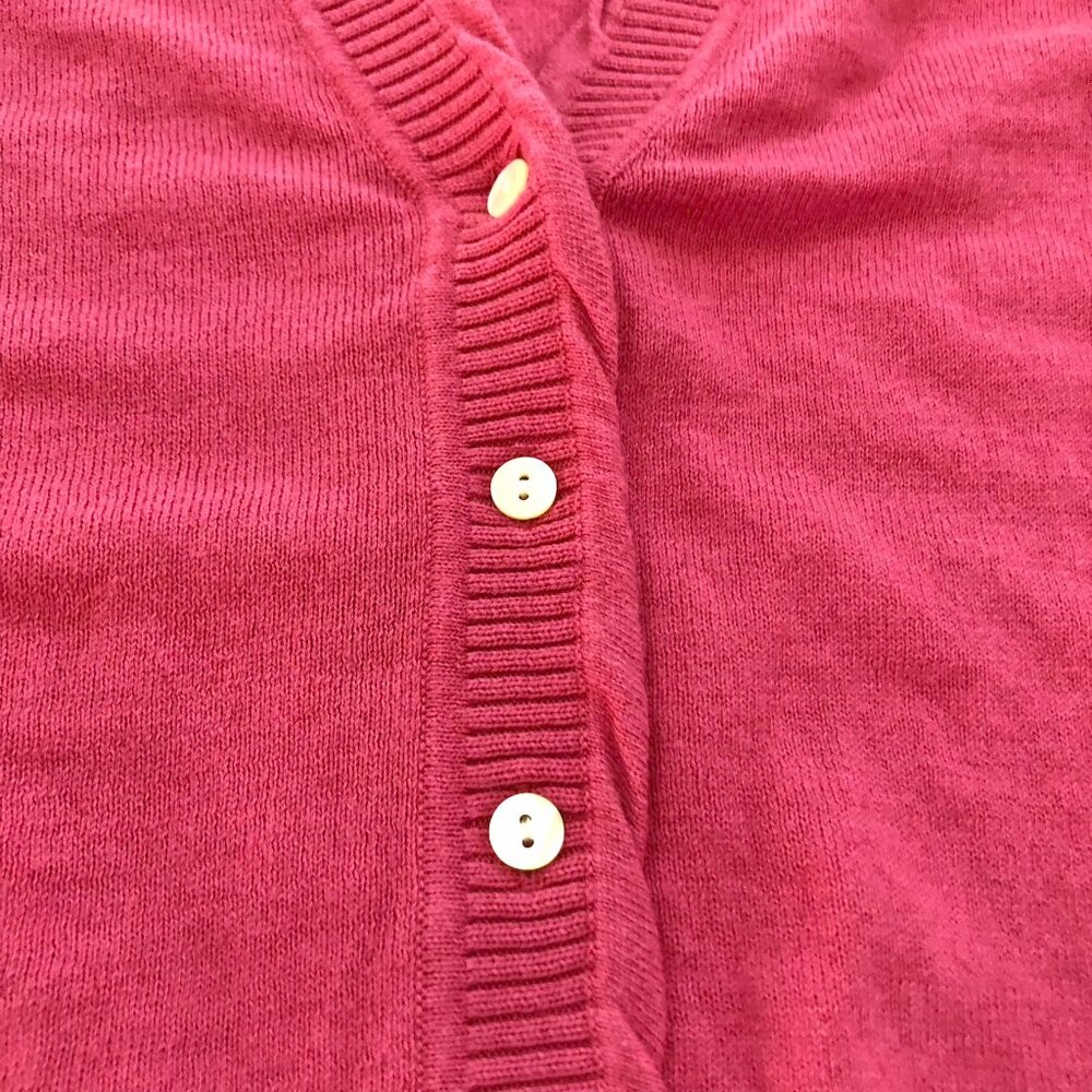 Lacoste Cardigan Sweater Croc Logo Cashmere Cotton Blend Pink Size S EU 36 - Picture 3 of 11